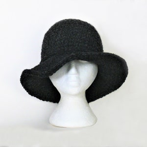 Crochet Pattern -  Wide Brim Winter Hat, Easy, Stiff Brim, No Wire, Girl&#39;s, Womens, Small, Medium, Large, X L, XXL, Meadowvale Studio # 88