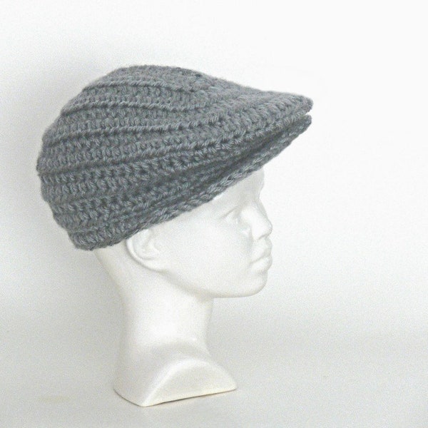 Crochet Pattern - Easy Baby Flat Cap, Golf Cap, Driving Cap, Preemie, Newborn, Baby, Toddler, Child, Teen, Men's M, Men's L, Men's XL #  220