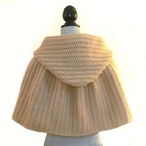Crochet Pattern - Mens Hooded Cape Medieval Style - Sizes Small, Medium, Large, X Large, XX Large,  US & UK Versions Meadowvale Studio # 395