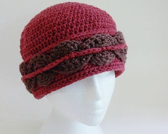 Crochet Hat Pattern Easy - Hat with Brim - Winter Hat - Sizes Baby, Toddler, Girl, Teen, Ladies, Womens Large -  Meadowvale Studio # 128