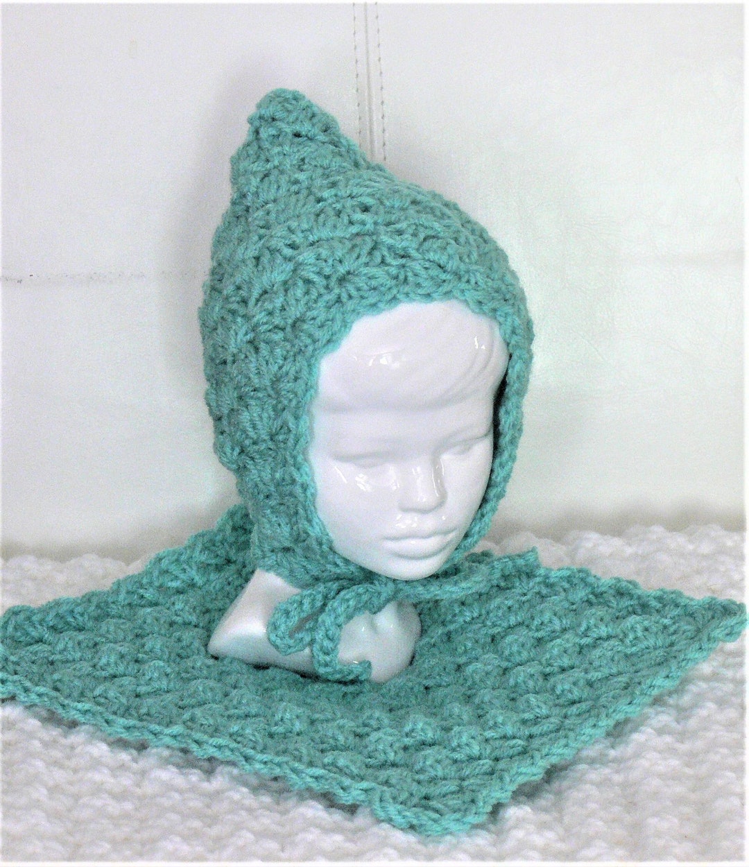 Chapeau Bonnet Lutin Bébé Bleu Coquillage – 100% Coton Pour Nouveau-né – Idéal Photos