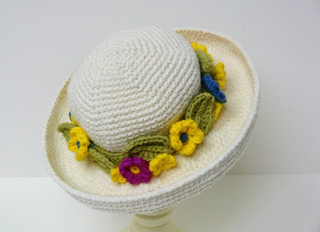 Crochet Pattern Wide Stiff Brim Hat 