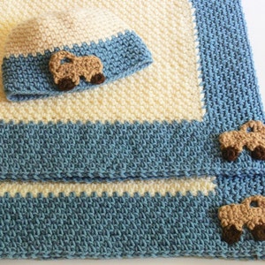 Crochet Pattern - Baby Blanket - Baby Hat - Boys, Girls, Star, Car, Flower Sizes Small Preemie, Preemie, Newborn, Baby, Toddler # 141