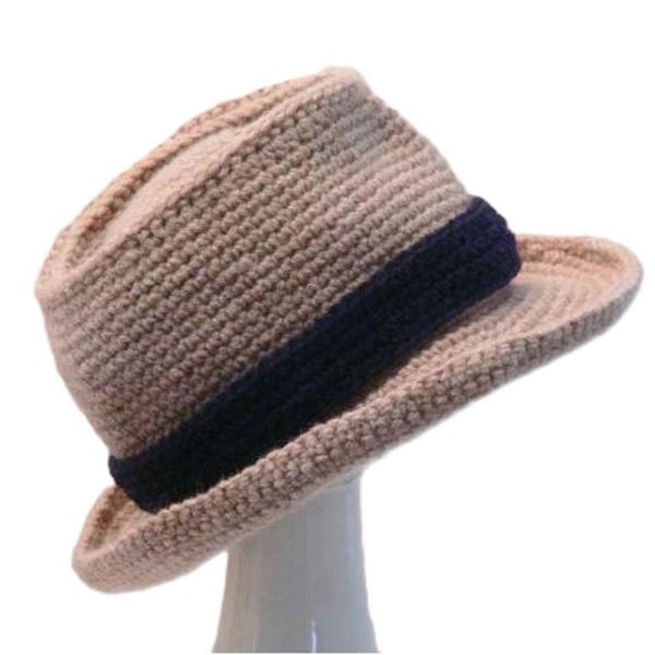 Crochet Pattern - Fedora Hat- Summer - Winter, Stiff Brim, Newborn, Baby, Toddler, Boys, Teen, Men's M, L, XL, XXL Meadowvale Studio  #110