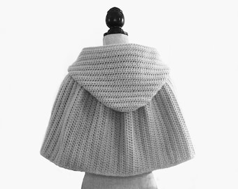 Crochet Pattern - Hooded Cape - Small, Medium, Large, X Large - Medieval Cape Easy Winter Cape - Meadowvale Studio #395