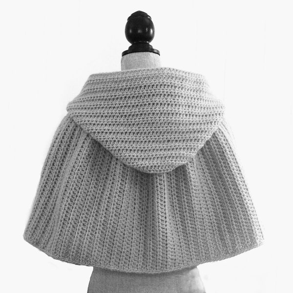 Crochet Pattern - Hooded Cape - Small, Medium, Large, X Large - Medieval Cape Easy Meadowvale Studio #395