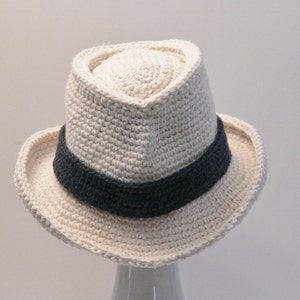 Crochet Pattern - Fedora Hat- Summer - Winter, Stiff Brim, Newborn, Baby, Toddler, Boys, Teen, Men&#39;s M, L, XL, XXL Meadowvale Studio  #110