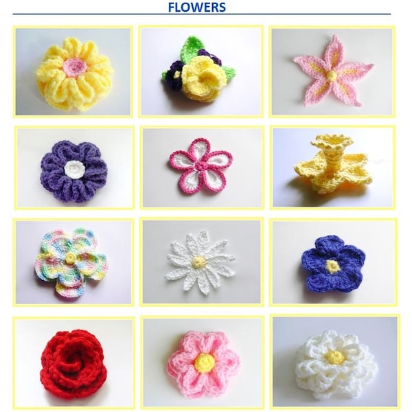 Crochet Pattern - 10 Crochet Flowers - 3 Headbands - Baby, Toddler, Girls, Teens, Womens, Meadowvale Studio  # 132