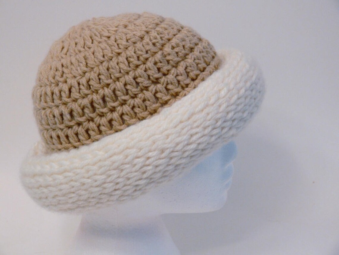 Crochet Pattern Easy Chunky Roll Brim Hat and Cowl Etsy