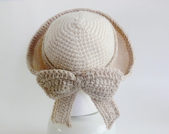 Crochet Pattern - Womens Hat - Sun Hat - Beach Hat - Summer Hat - Winter Hat - Flower, Wide Brim, Baby, Toddler, Girls, Ladies, Large #106