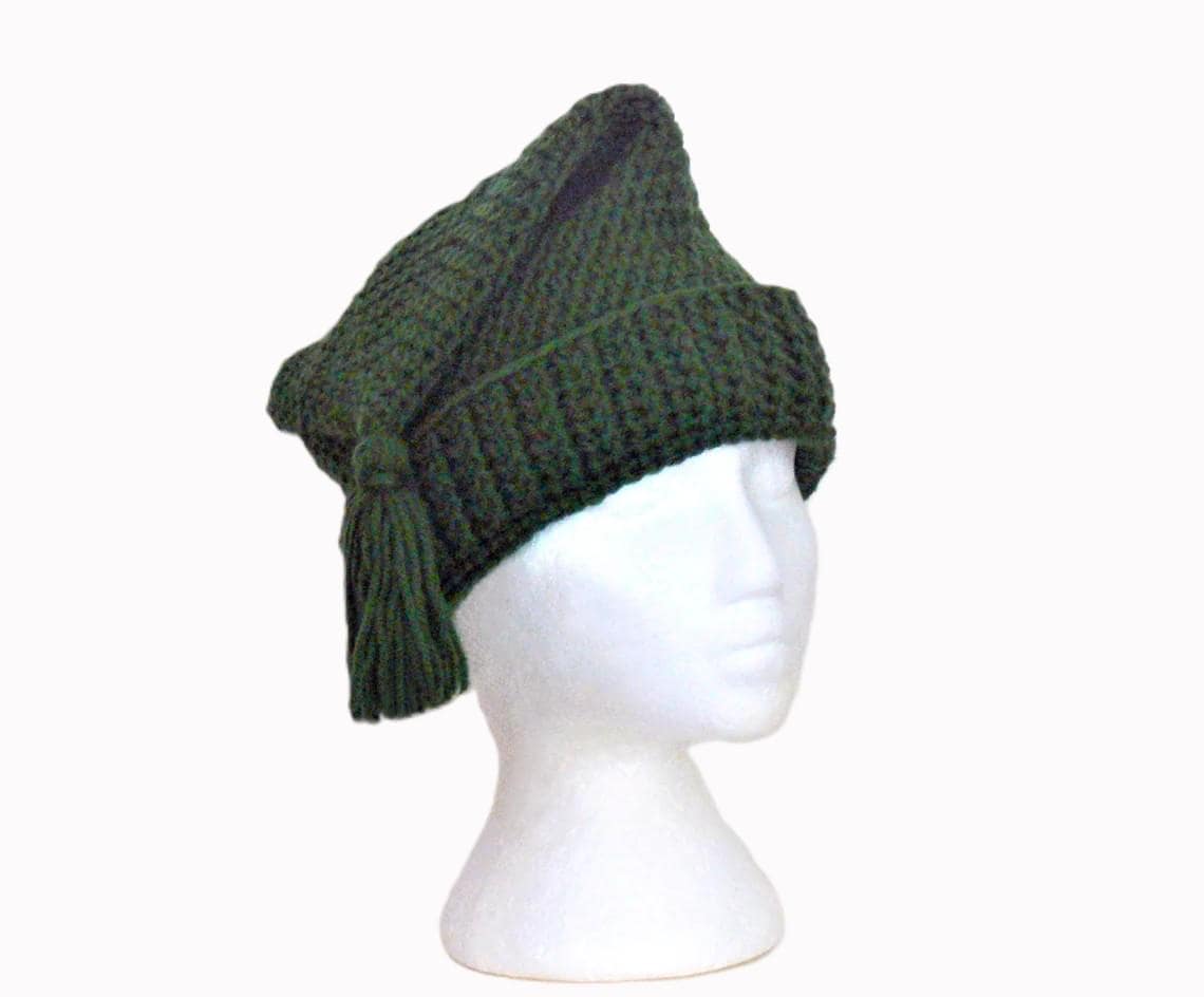 Bonnet Columbia 3 Points Vintage Années 90 – Laine Tricotée Bleu Sarcelle, Fabriqué Au Canada