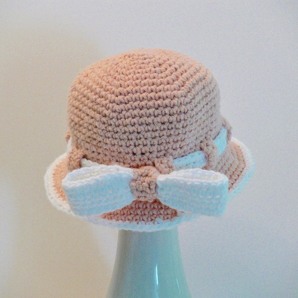 Crochet Pattern - Girls Hat - Sun Hat - Summer Hat - Winter Hat, Brim, Flower, Bow, Newborn, Baby, Toddler, Girls, Womens S, M, L, XL #123