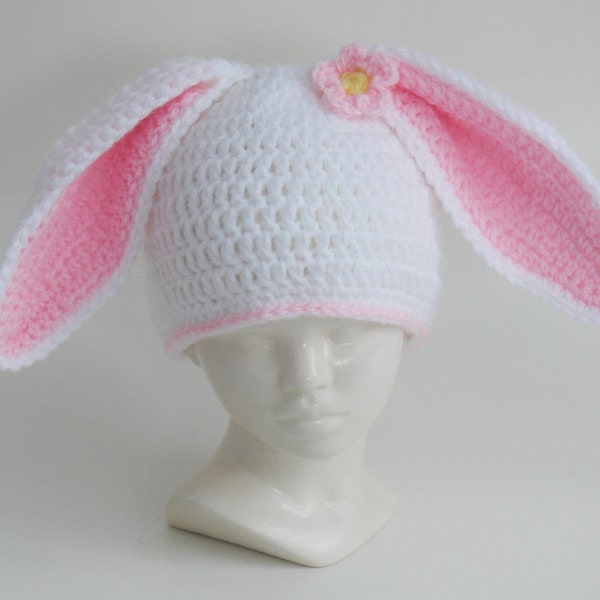 Crochet Pattern - Bunny Hat - Easter Hat - Sizes Newborn, Baby, Toddler, Girl's, Boys, Teen, Women's, Ladies Large, Women's XL # 211