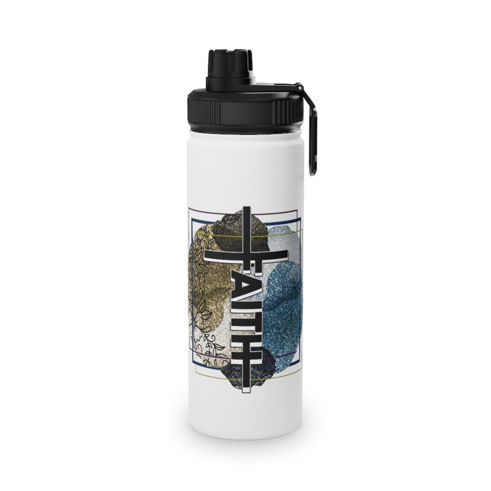 Faith Religious Stainless Steel Water Bottle, Sports Lid