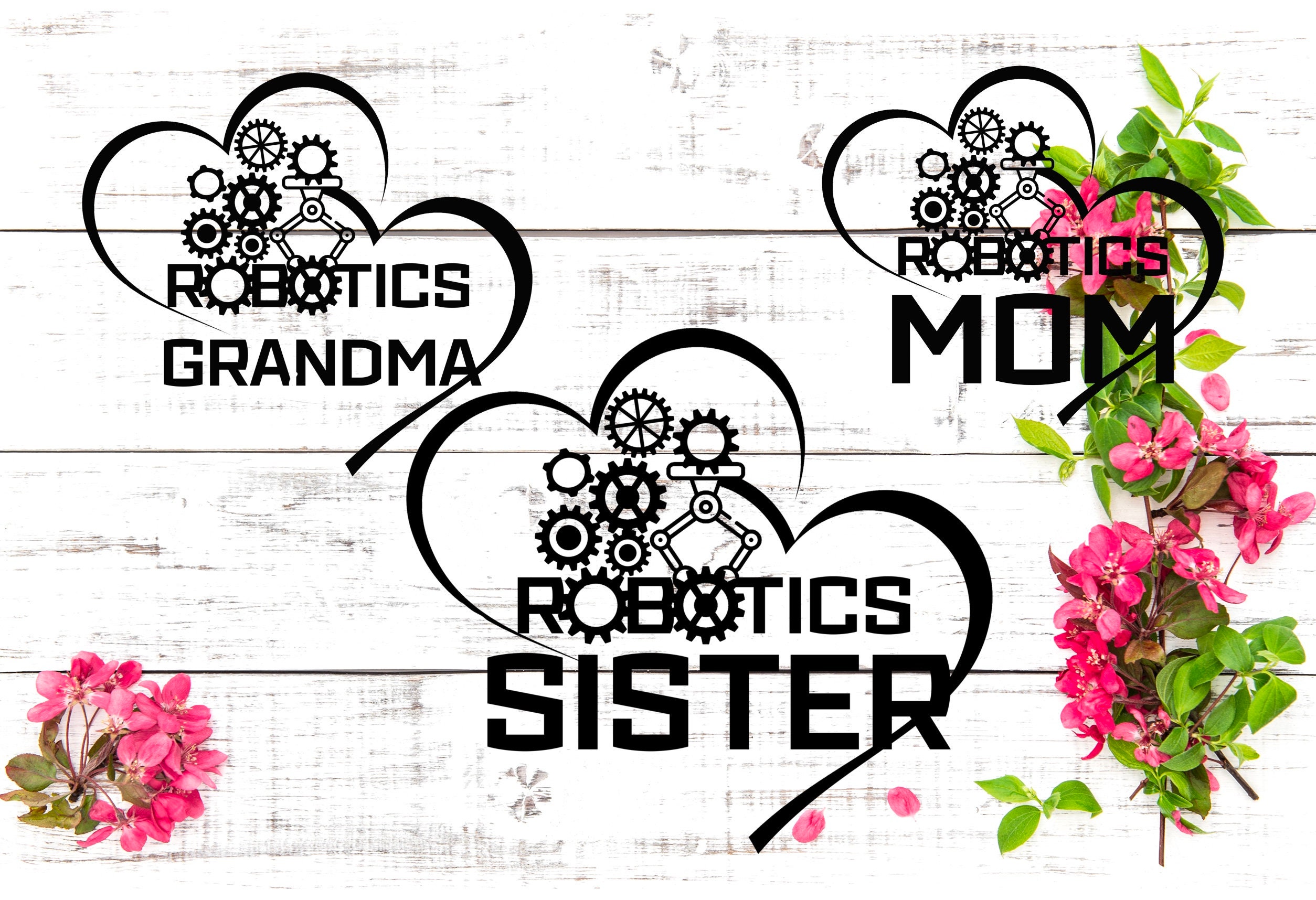 Robotik Oma, Mutter und Schwester Digitale PNG Schnittdatei Plus Bonus Design | JPG | Datei herunterladen | Sublimationsdruck | Tassen | T Shirts | Kissen