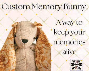 Handmade Memory Bunny | Keepsake Clothing Bunny | Bereavement Gift | 18” Custom Bunny | Shirt Bunny | Memorial Keepsake