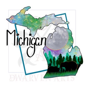 Great State Of Michigan  Somewhere Digital PNG | JPEG | Download File | Sublimation | Bags | T-Shirts | Pillows