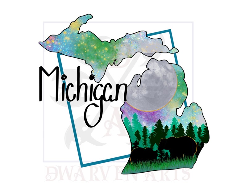 Michigan In Cursive Great State of Michigan Somewhere Digital PNG | JPEG | Download File ...