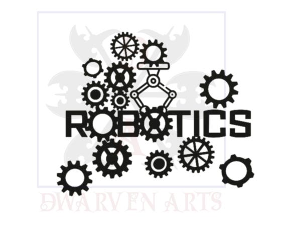 Robotics Gears Clipart  Mechanical Engineering Craft File  Instant Download
