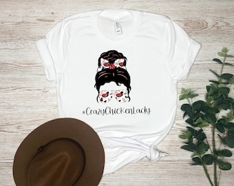 Crazy Chicken Lady Messy Bun PNG | Funny Chicken Quote Sublimation Print | Instant Digital Download