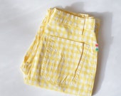 MOSCHINO yellow and white gingham plaid checked high waist pants trousers 90s S