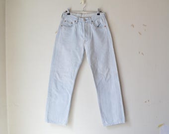 vintage'owe dżinsy Levi's 501 light washed high waistit button fly // W30