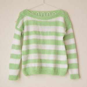 Green and hot sale white striped sweatshirt