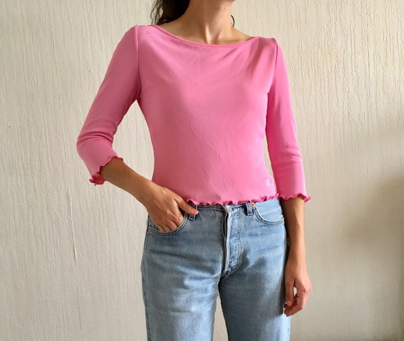 baby pink jeans versace