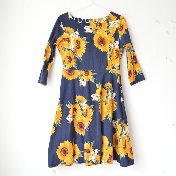 Shorties Dress Vintage Fabric Sunflowers