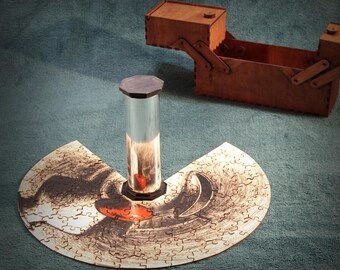 Anamorphic Puzzle Set: Optical Illusion, Mirror Cylinder. US Import taxes INCLUDED