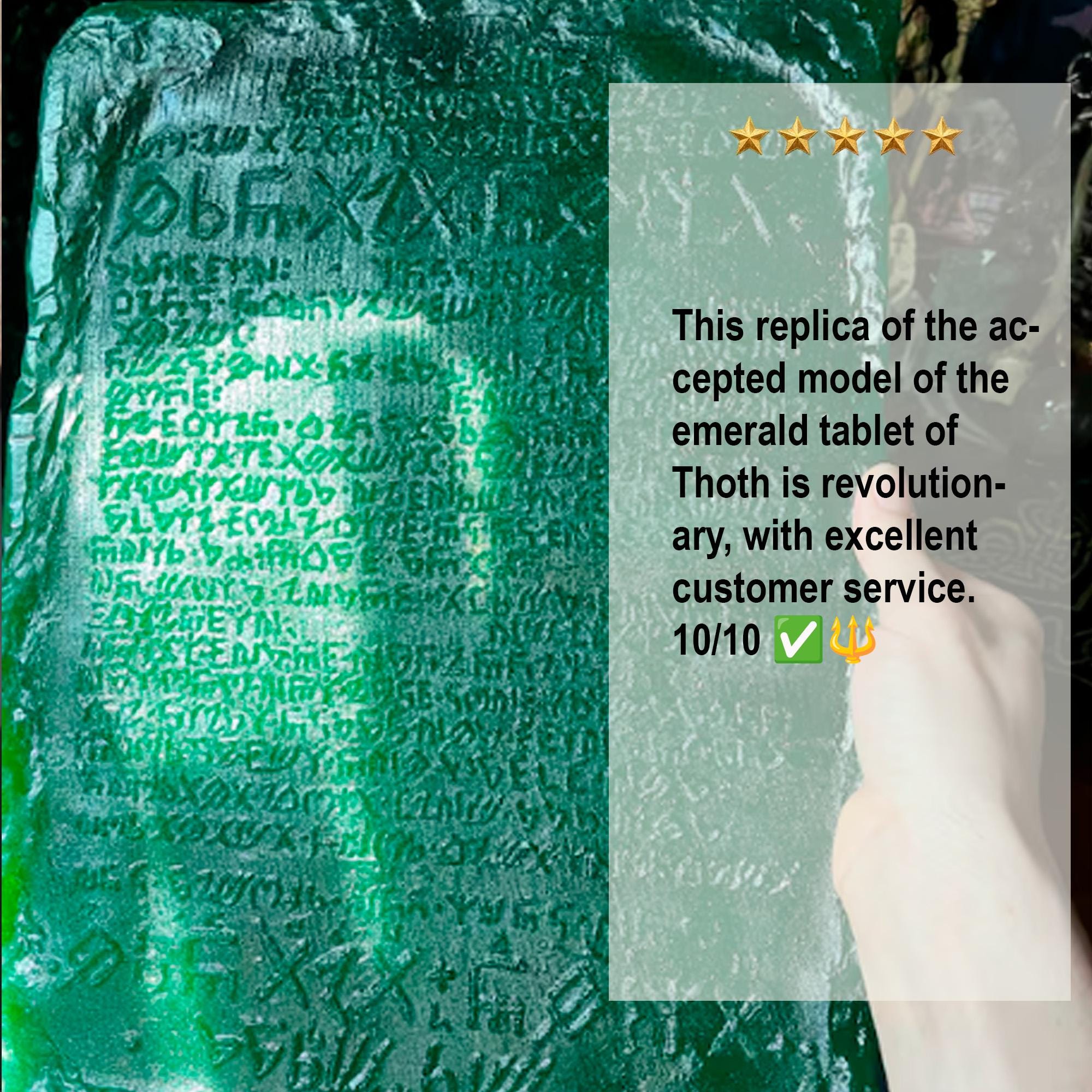 Emerald Tablet Translucent Replica. Alchemy Knowledge & Esoteric
