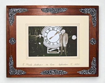 BTTF III Partners in Time Photo Frame. Handmade (resin details) (37x30 cm) US customs Included