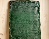 Emerald Tablet Translucent Replica. Alchemy Knowledge & Esoteric