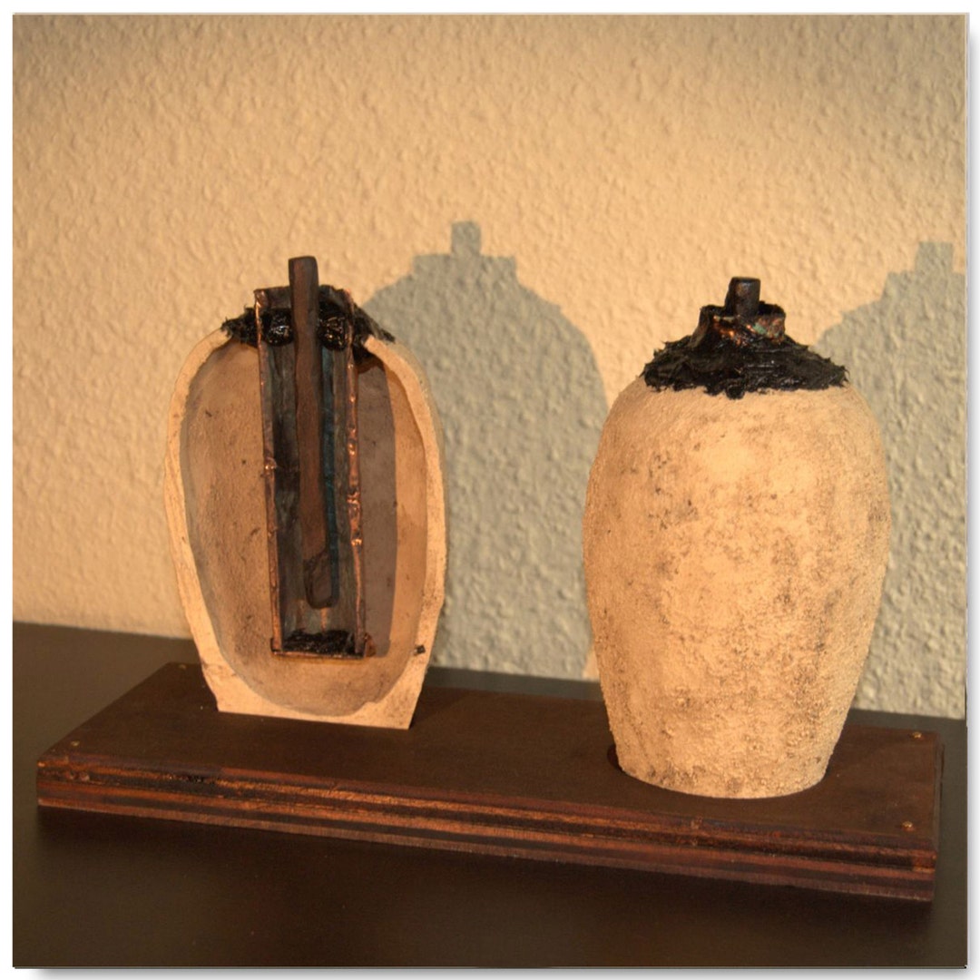 Baghdad Battery Replica - Dual-piece Display Set With Stand