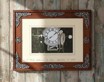 Screen accurate "Partners in Time" Wooden Frame. 37x30 cm BTTFIII. US Import taxes Paid