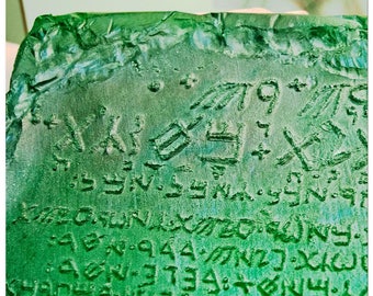 Emerald Tablet replica. (The source of alchemy and the Hermetic sciences)