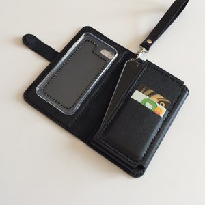 double phone wallet,iphone 15 pro wallet,dual phone case iphone 13 case,11 wallet,iphone 8 wallet case,leather wallet,iphone 11 Pro,black