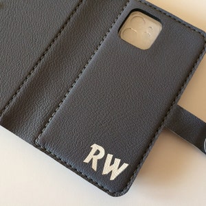 Cartera doble para teléfono, cartera para iPhone 12 Pro, funda para dos teléfonos, funda para iPhone 13, cartera para iPhone 11, funda para iPhone 15, cartera de cuero, iPhone 11 Pro, negro