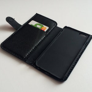 iPhone 6 wallet case iPhone 6 6s wallet iPhone 6 plus wallet iPhone 6s plus wallet leather iPhone wallet leather case black image 3