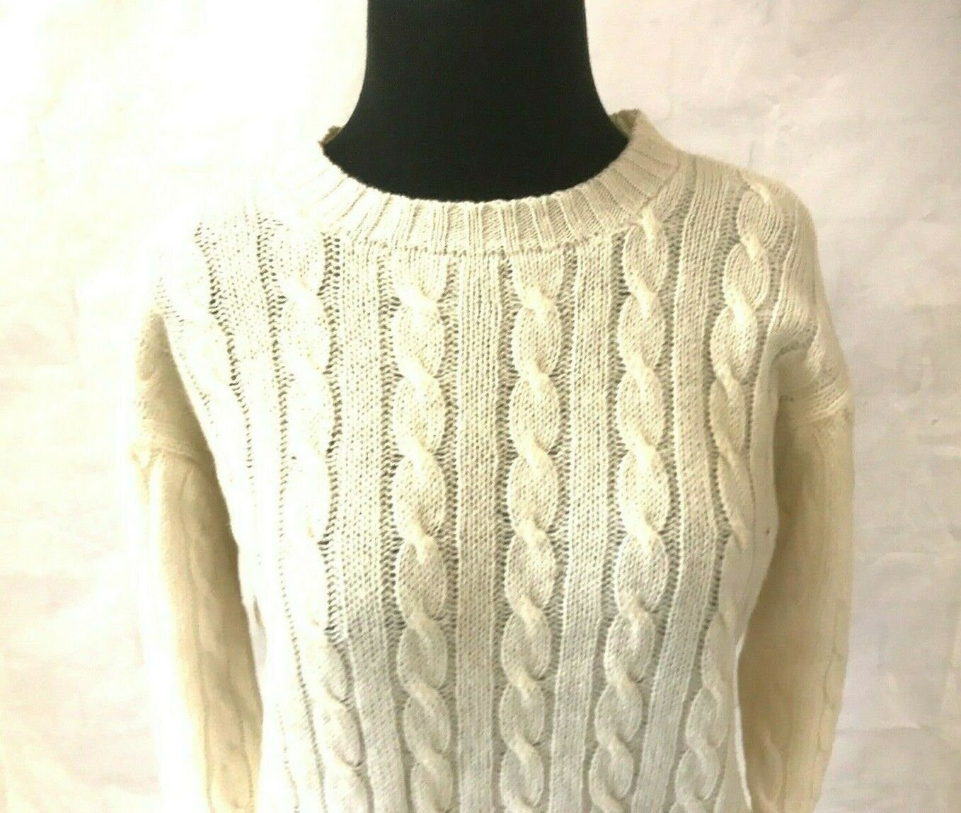 men's shetland wool cable sweater