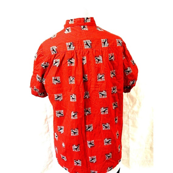 Novelty Red Horse Print Top Blouse Homemade Cotto… - image 4