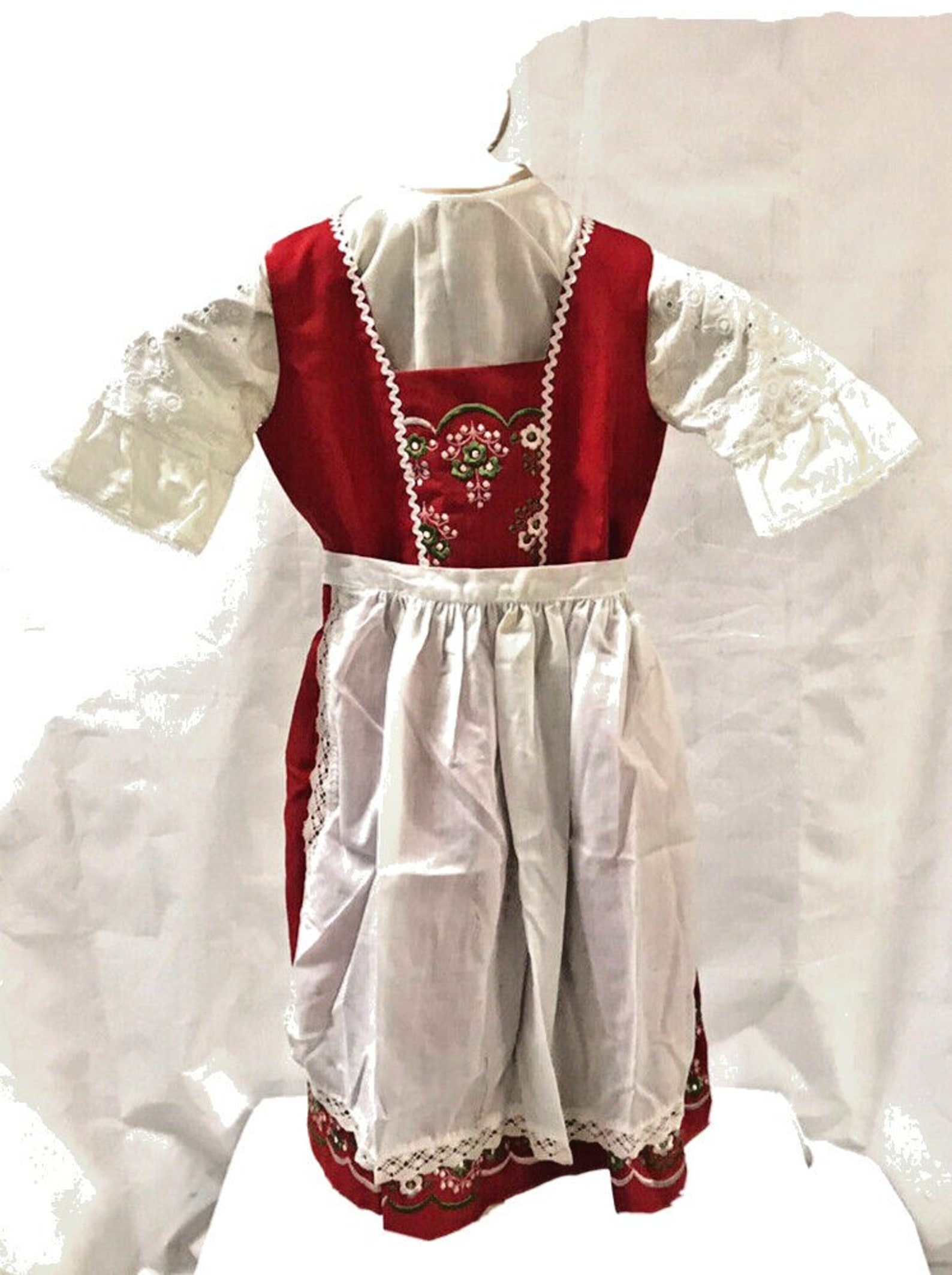 Vtg. Girls Original Wurzer Dirndl Dress Costume Embroidered Size 6-8?