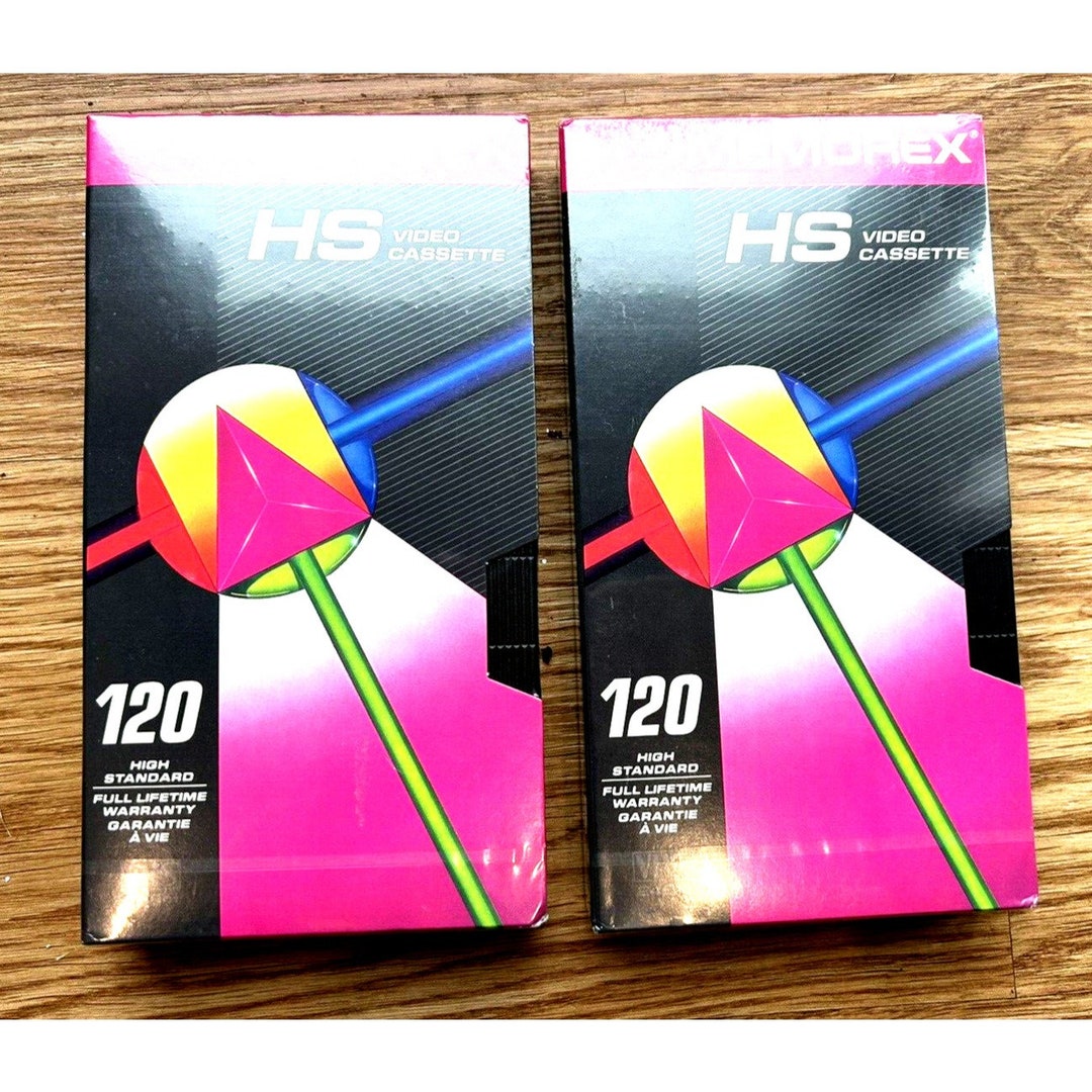 Memorex 2 Pack T120 HS Blank VHS Tapes 6 Hours Video Cassettes New