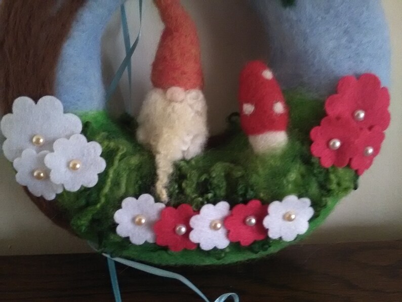 Handmade Needle Felted Wreath Spring Wreath Wool Wreath Etsy UK