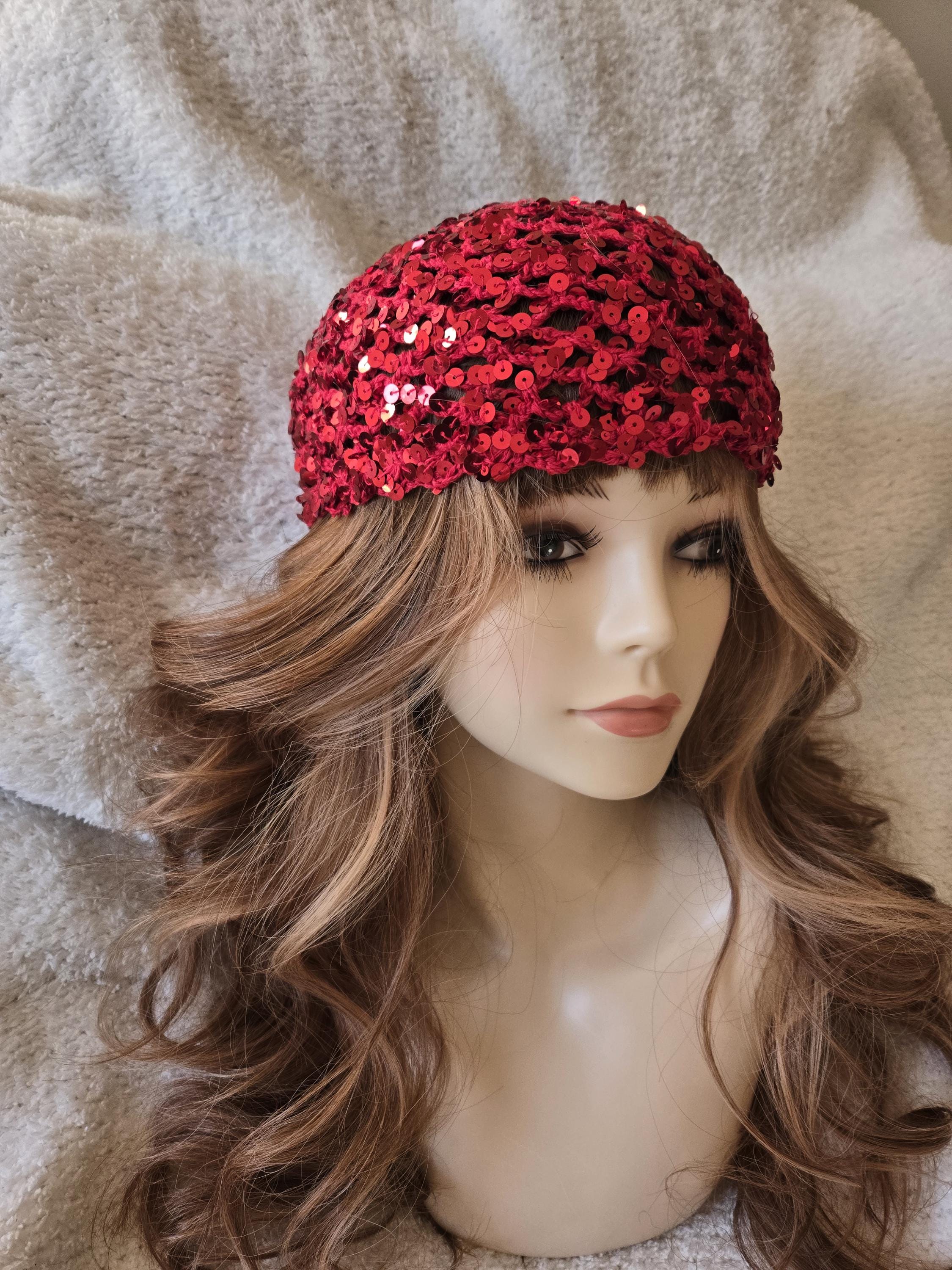 Crocheted Sequin Skull Cap - Etsy