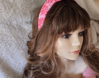 Diadema con corazones de San Valentín XO, con nudo rosa y banda de tela. Ideal para fiestas familiares, trabajo, citas, etc.
