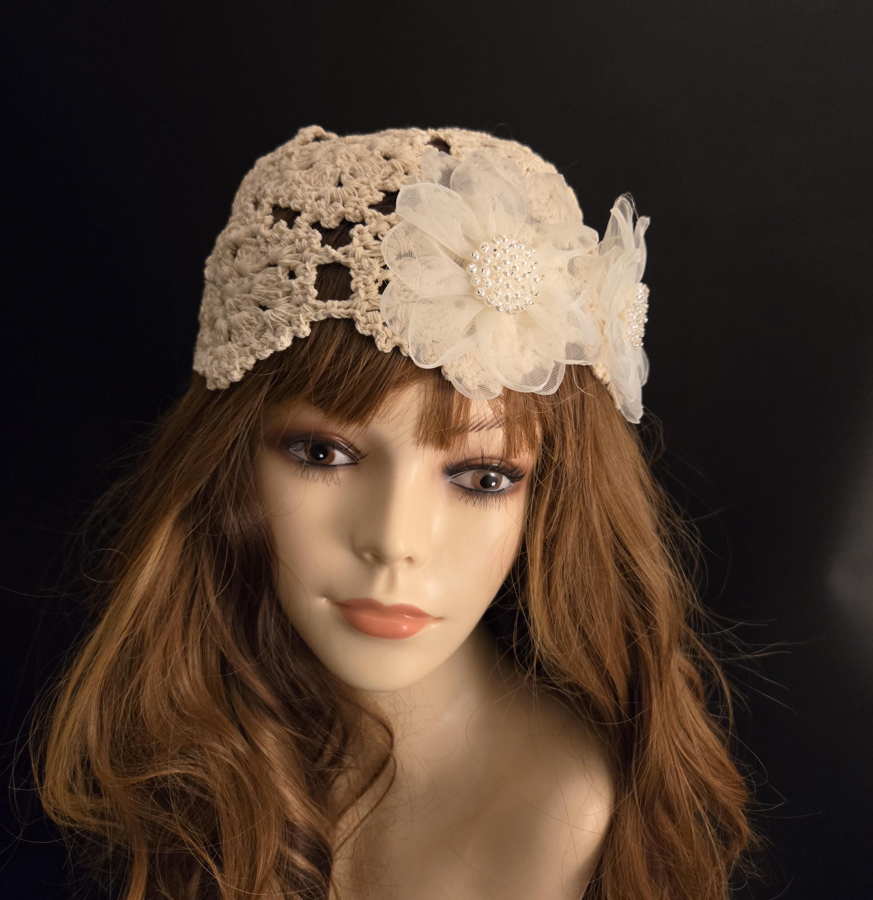 Beaded Crochet Ivory Cap - Etsy