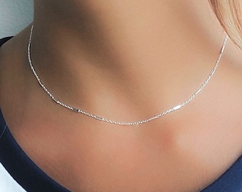 Delicate Silver Choker, Sterling Silver Collar Necklace, Choker Necklace, Layering Necklace, Minimal Silver Necklace, #308