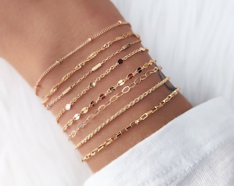 Gold Bracelets For Woman, Dainty Gold Bracelet, Chain Bracelet, Simple Jewelry, Gift For Her, Stacking Bracelets, Tarnish Resistant Bracelet