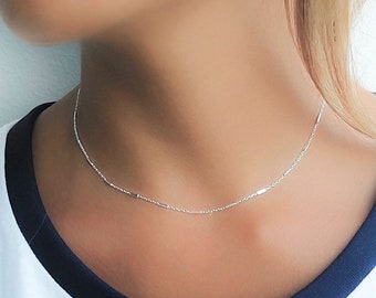 Delicate Silver Choker, Sterling Silver Collar Necklace, Choker Necklace, Layering Necklace, Minimal Silver Necklace, #308
